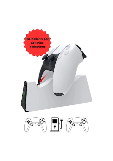 Ps5 Dualsense Kablosuz Oyun Kolu Şarj Standı Çiftli / Hızlı Şarj 1 Adet