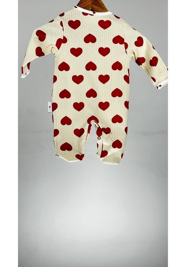 Leopar Desenli Çıtçıtlı Pamuklu Bebek Tulum 001