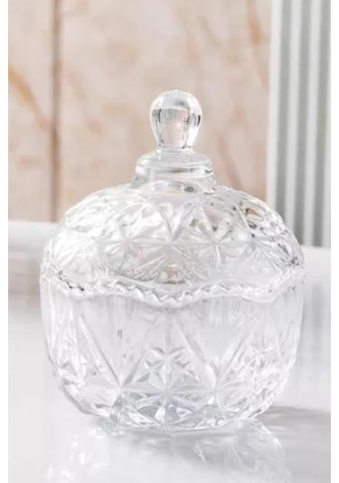 Kristal Cam Şekerlik Lokumluk 250ml Çap10cm