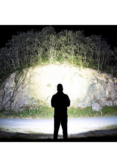 Ultra Parlak El Feneri Taktik Meşale Usb Şarj Edilebilir Zumlanabilir Flaş Işığı Açık Kamp Yürüyüş Balıkçılık Çok Fonksiyonlu Meşale Siyah