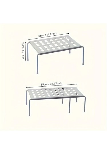 Chuangyinshop 1 Adet Gri Çok Amaçlı Genişletilebilir Evye Altı Rafı - Mutfak Banyo Düzenleyici Gri