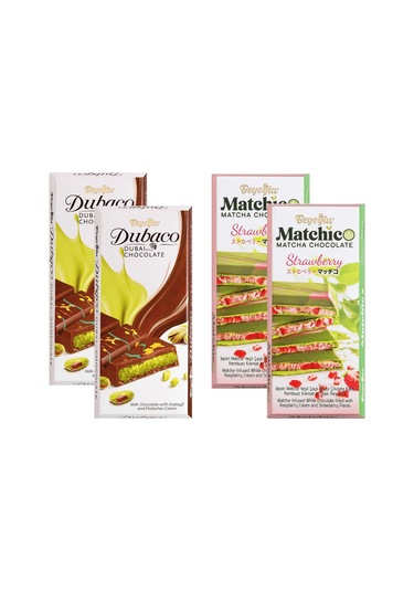 Beyoğlu Dubaco Çıtır Kadayıflı 95 Gr Ve Matcha Çikolata 95 Gr 4 Lü Karma Paket