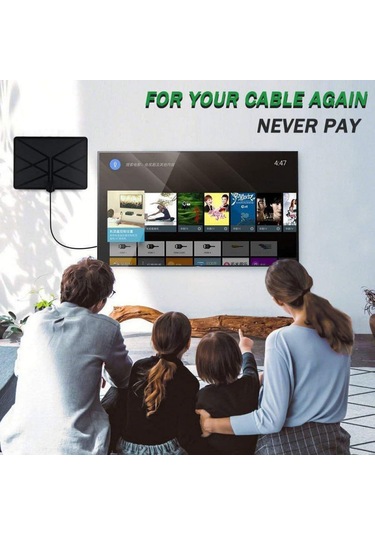 Xindoker 4k İç Mekan Dijital Tv Anteni, 1080p Hd Kalite, Geniş Alıcı Menzili, 25db Amplifikatörlü, 3m Kablo