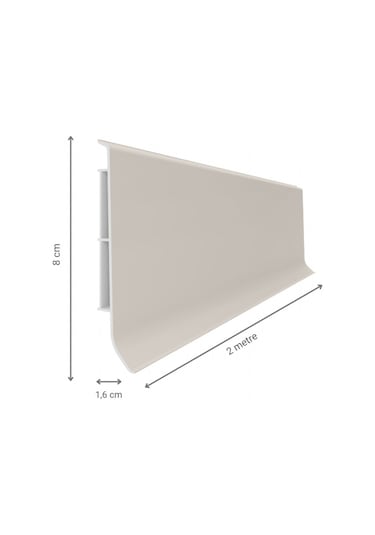 Linela Suya Dayanıklı Pvc Süpürgelik 8 Cm - Siyah - Lnl412