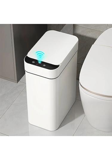 Honeybeeshop Beyaz 11l Mutfak Banyo Dokunmatik Otomatik Sensor Kapakli Cop Kutusu