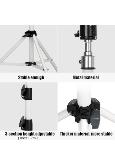 Neevoyu Wanbo Projeksiyon İçin Evrensel Ayarlanabilir Tripod: 3 Bölüm, 30-170cm Yükseklik, 360 Görünüm Açısı, Beyaz Spcc Çelik