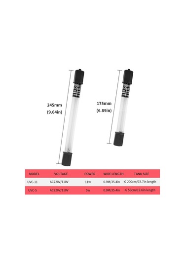 Padalink Akvaryum İçin Uvc-5 Dalgıç Uv Cihazı - 99.99% Etkili Dezenfeksiyon, Hızlı Temizlik, Su Canlıları Sağlığı Koruma Timer Yok, Avrupa Standartı Mor