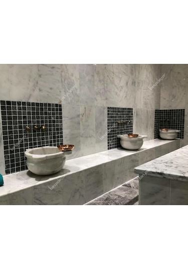 Beyaz Düz Mermer Kurna