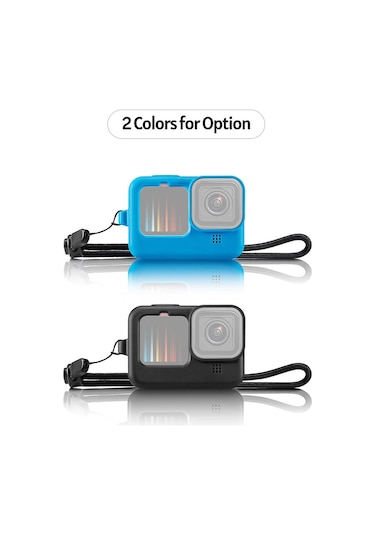 Jeehugo Gopro Hero 9/10 Kamera Korumalı Silikon Kılıf - Lens Kapağı Ve Kayıp Engelleme Eldiveni İle Tam Koruma Aksesuarı