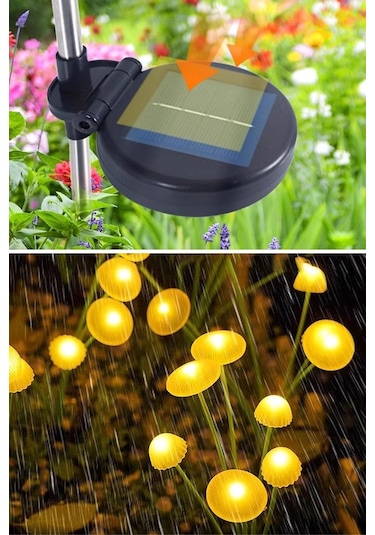 2 Adet Solar Mantar Bahçe Lambası Led Diğer