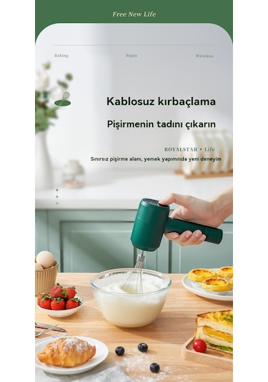 Kablosuz Üç Hızlı Şarjlı Yumurta Çırpıcı Ev Yumurta Çırpıcı-mavi Mavi