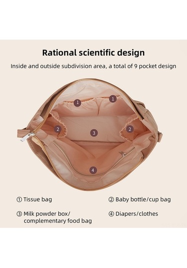 Ebitda Xindoker İnsular Ma1010 20l Su Geçirmez Bebek Çantası - 9 Cep Ve Değiştirme Pedi Kahverengi Kahverengi