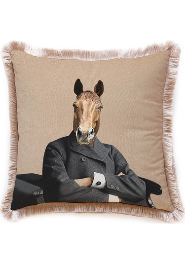 Mr. Horse Kadife Yastık/kırlent Dolgu Boncuk Elyaf Uluslararası Yıkama Ve Solmama Sertifikası Çok Renkli