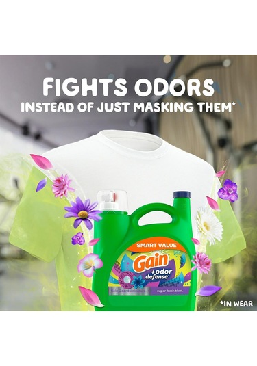 Gain +odor Defense Sıvı Çamaşır Deterjanı 107 Yıkama 4.55lt Diğer