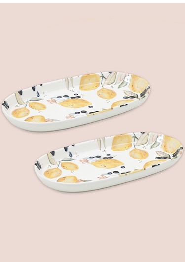 The Mia Limoncello Oval Servis 2li 29 Cm Lmn024 Çok Renkli