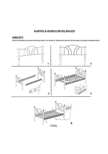 Reyo Orkide Çift Kişilik Ferforje Siyah Metal Karyola 180x200