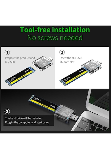5229 M.2 Sata To Usb 3.0 Ngff Ssd Harddisk Kutu Çevirici Adaptör
