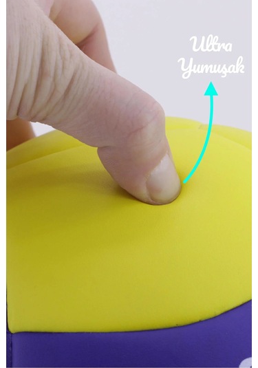 Voleybol Topu Soft Touch Yapıştırma Yumuşak Yüzey 18 Panel 5 Num Lacivert - Sarı