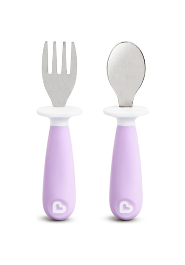Munchkin Çocuk Çatal & Kaşık Seti 12+ Ay Mor 2'li Mor