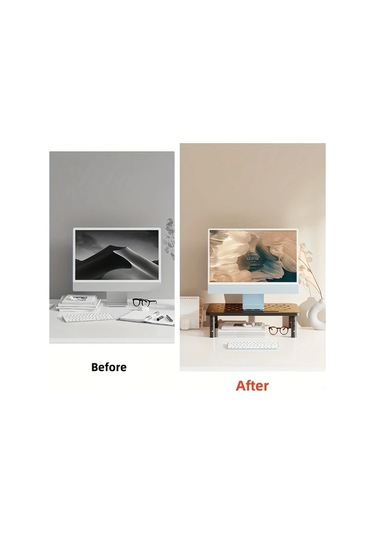 Xuweiwei Beyaz Karbon Celik Monitör Standı Siyah Beyaz Renklerde 3 Yükseklik Ayarı Fonksiyonlu