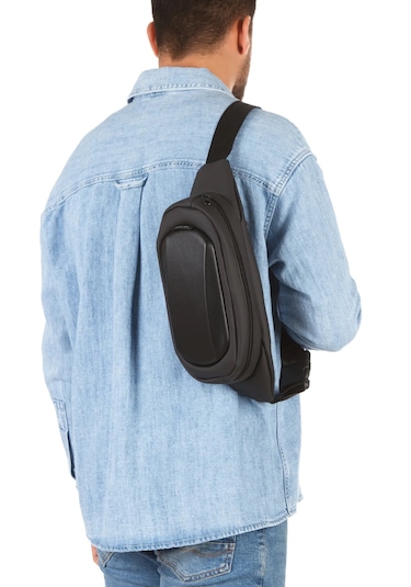 Newish Polo Çapraz Kabuklu Bel Ve Omuz Çanta-free Bag Suni Siyah