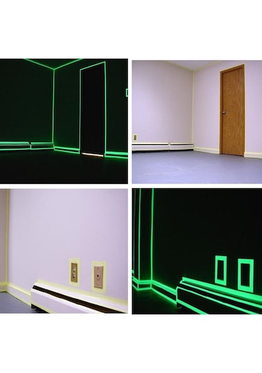 Karanlıkta Işık Veren Yansıyan 4 Metre Fosforlu Yeşil Şerit Bant (432996392)