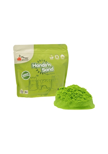 Playever Hands'n Sand Doğal Kinetik Oyun Kumu 500gr - Yeşil YEŞİL