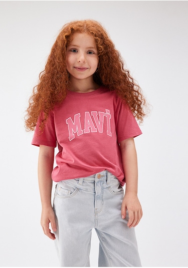 Mavi - Mavi Logo Baskılı Pembe Tişört 7610109-71088 Pembe