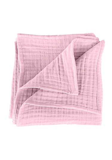 4 Katlı Müslin Bebek Battaniye Organik Kundak Örtü Pembe