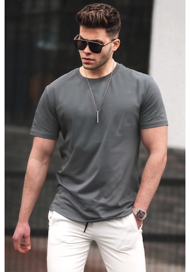 Madmext Madmext Füme Erkek Tişört 4951-Füme