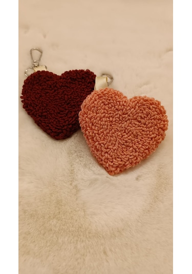 2'li Kalp Anahtarlık Charm Kırmızı