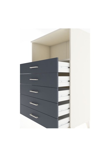 Hyperion Dolap Tek Raflı 4 Çekmeceli 88x44x134 Aytaşı-antrasit Aytaşı