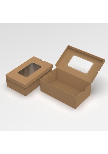 32,5x19,5x11 - 25 Adet Pencereli Kendinden Kapaklı Ayakkabı Kutusu