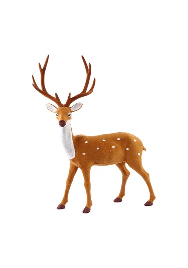 Geeksen Sarı Renkli Mini Geyik Figürü Noel Ağaçları İçin Dekoratif Süs