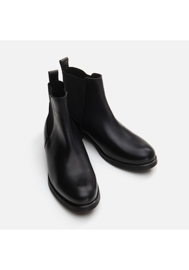 Hotiç 01BOH291830A100 Hakiki Deri Kadın Düz Bot - Siyah