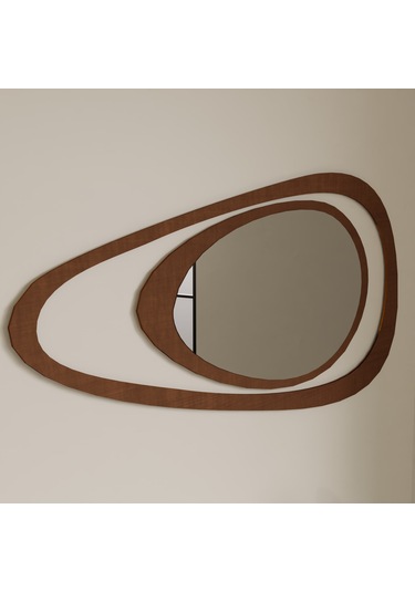 Dekoratif 2 Parçalı Lüks Pleksi Aynalı Duvar Dekoru Kahverengi