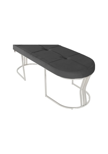 Viego Silver Collection- Gri Kapitoneli Chester Model Puf & Bench & Koltuk & Uzun Makyaj Puff & Yatak Ucu