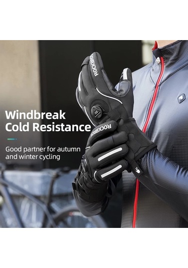 Rockbros S212bk Bir Çift Dokunmatik Ekran Yansıtıcı Bisiklet - Motosiklet Eldiveni