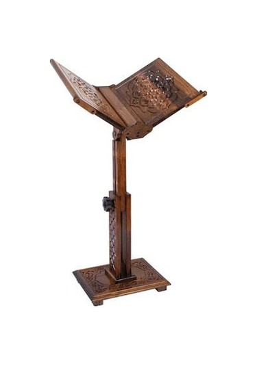 Mini Asansörlü Ahşap Rahle Selçuklu Motif Ahşap Yer Rahlesi