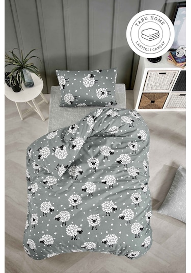 Tabu Home Kuzulu Tek Çarşafı Lastikli Kişilik Nevresim Takımı
