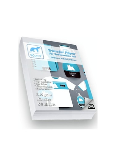 Rovi Transfer Kağıdı (Polyester/Seramik/Metal) - 100Gsm - 50Yp - (539235181)