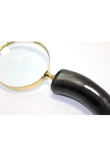 Pirinç Boynuz Saplı Büyüteç Model 3