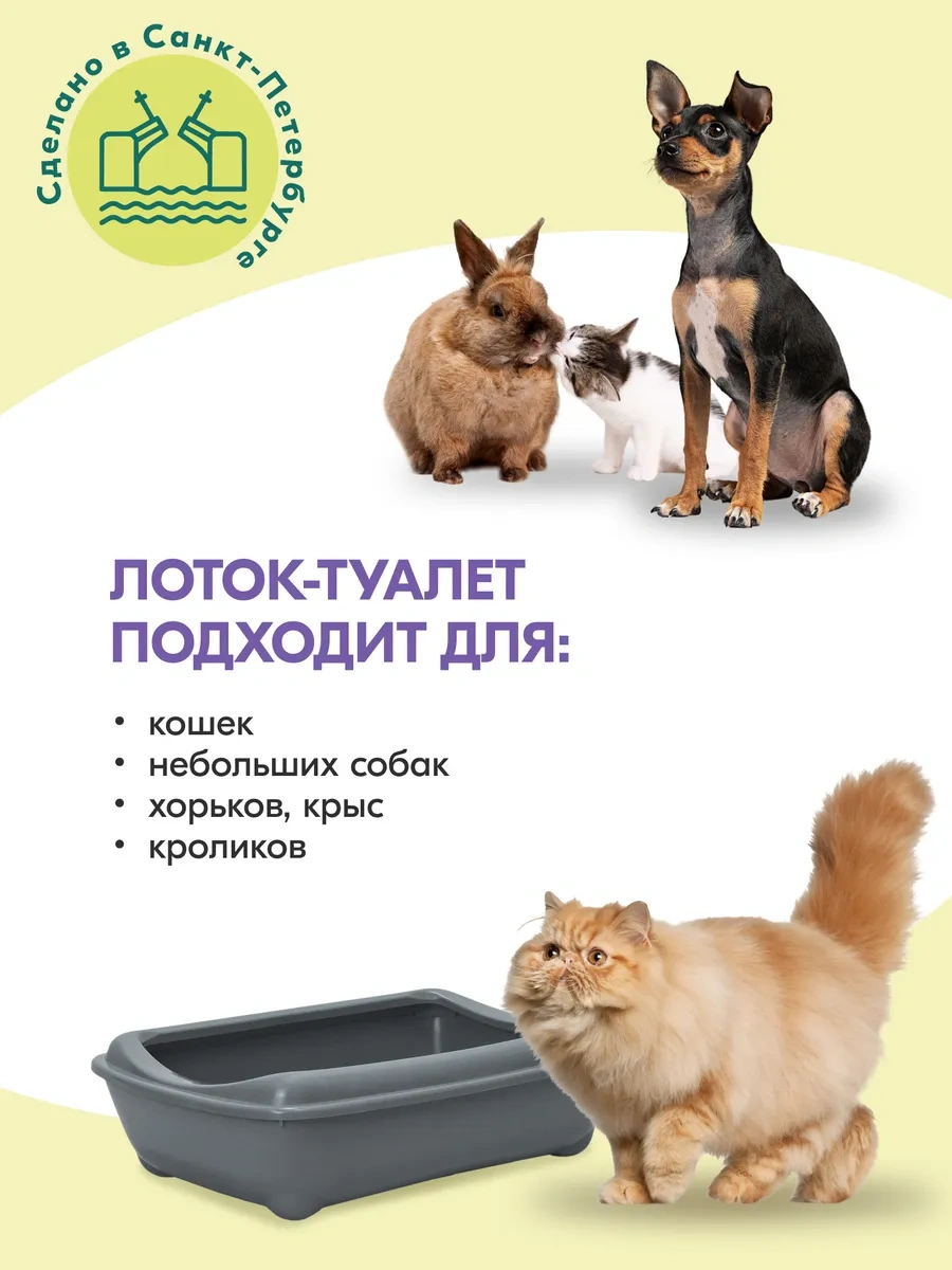 Pettails Kediler İçin Büyük Yüksek Kenarlı Mama Kabı 43x30x12cm 370935588