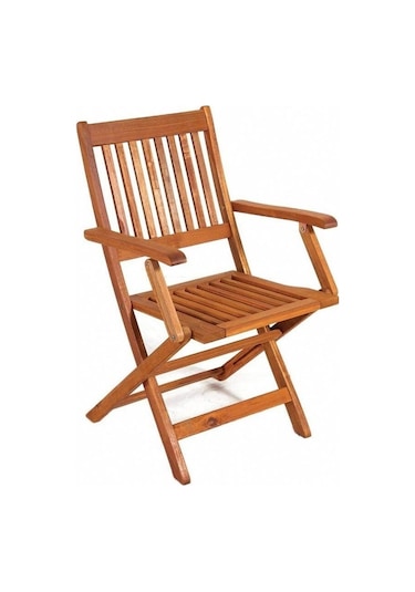 Manhattan Katlanır Kollu Ahşap Sandalye 2 Li Kahverengi