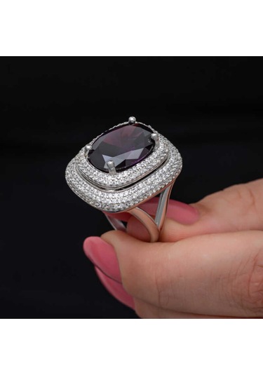 Casera's Gümüş Ametist Taşlı Kadın Yüzük Csr2185509 Gümüş