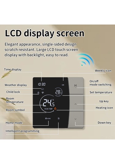 Teltree Sdm6-3a Akıllı Su Isıtma Termostati: Wifi Uzaktan Kontrol, Zaman Programlama, Enerji Tasarrufu, Antifriz Fonksiyonu Su Sistemi/kombi İçin
