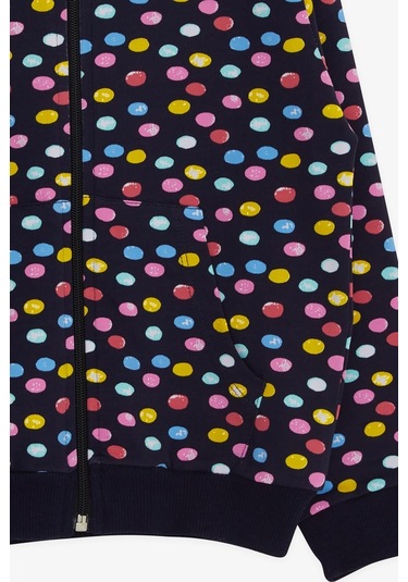 Breeze Kız Bebek Hırka Renkli Puantiye Desenli 9 Ay-3 Yaş, Lacivert-lacivert Lacivert