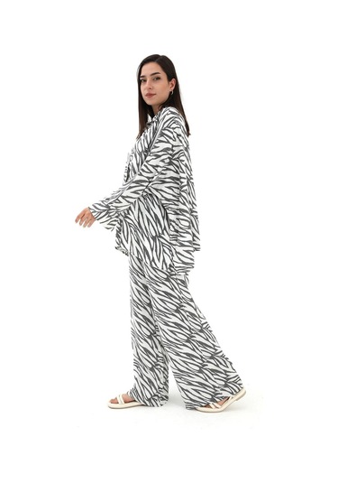 Zebra Desenli Alt Üst İkili Takım - Siyah-siyah Siyah