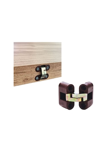 Gizli, Akıllı Masa Katlanır Sehpa Menteşesi Oval Kırma Akordiyon Plastik Kahverengi 2 Adet Mobilya