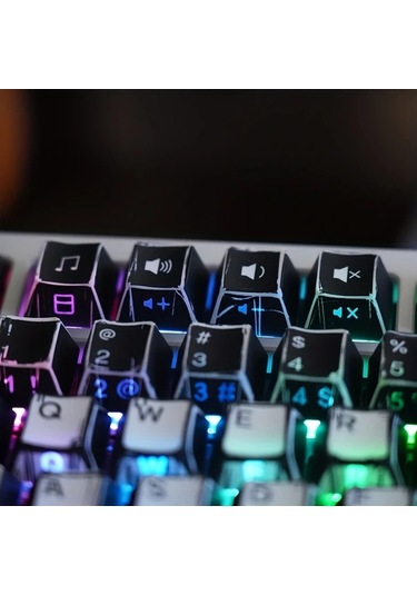 Honeybeeshop Renkli Çizgi Roman Tarzı 137 Tuşlu Anime Gradyan Pbt Klavye Kapak Seti Cherry Profili Yan Baskılı Parlak Yazılar Mekanik Klavyeler İçin